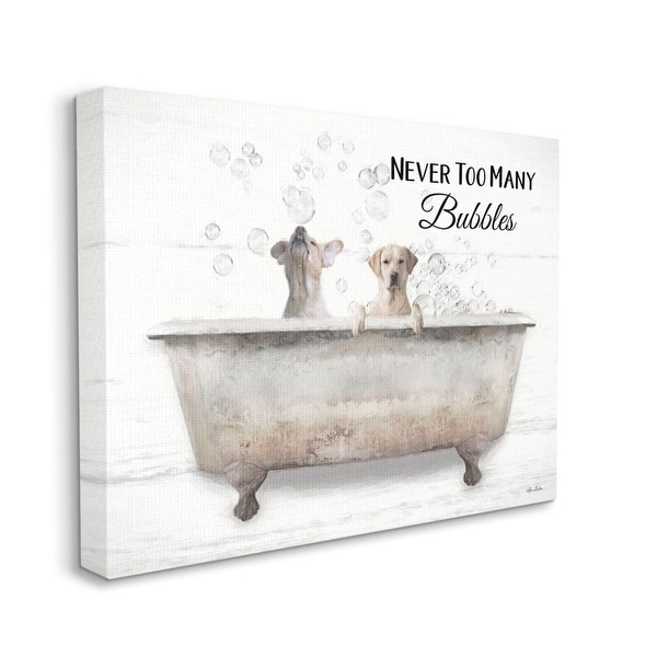 Stupell Industries Never Too Many Bubbles Quote Family Pet Dog Bath Canvas Wall Art - Beige. Opens flyout.
