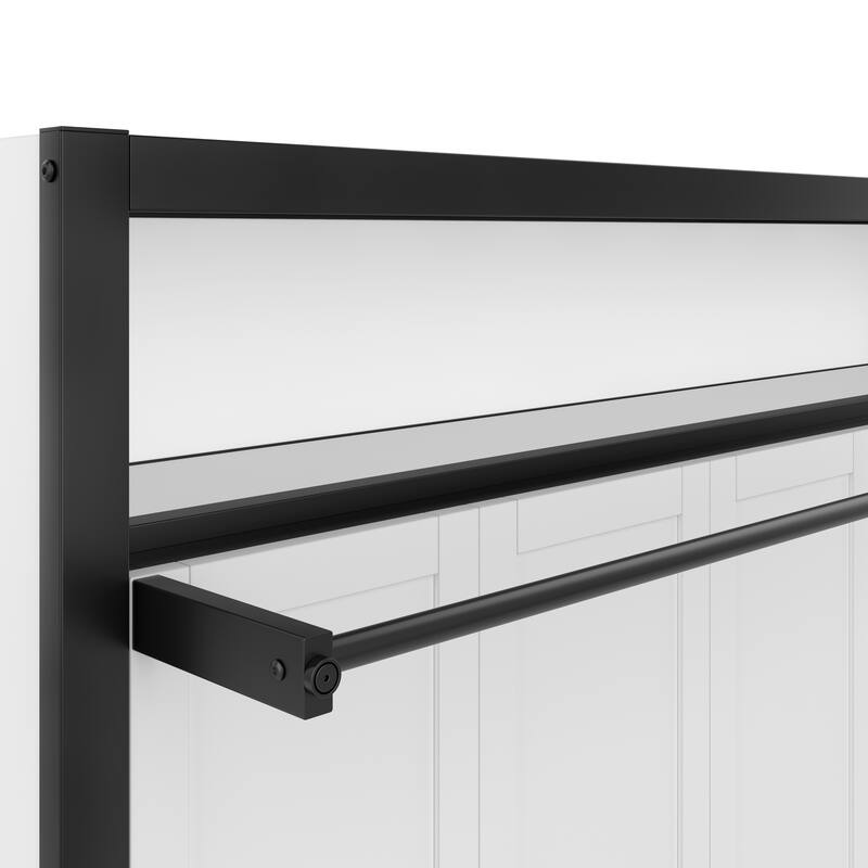 Twin Murphy Bed - Metal Wall Bed with Shelves, Foldable Space-Saving Design