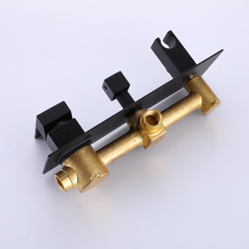 Bathroom Rain Mixer Shower Combo Set Wall Mounted Rainfall Shower Head System, Rough-in Valve Body and Trim Included