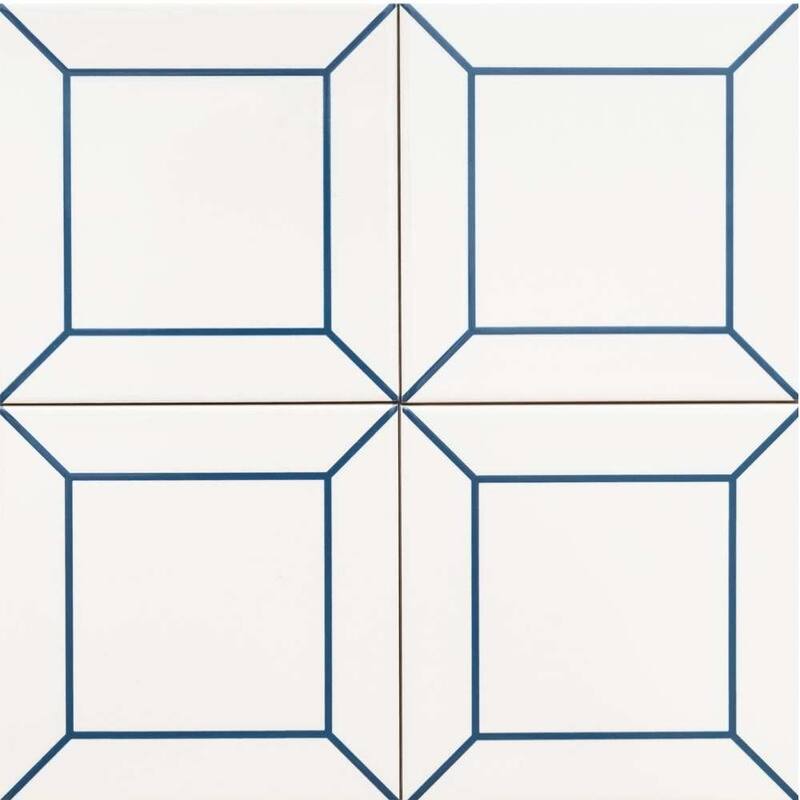 The Tile Life Frame 6x6 Blue Ceramic Wall Tile