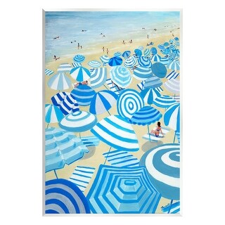 Busy Beach Aerial Painting Wall Plaque - 13x19 Inches, Blue Coastal Art, Made In USA - View #5