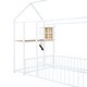 preview thumbnail 15 of 28, Twin Metal House Bed Frame with Desk, Shelves, USB & Power Outlets, White