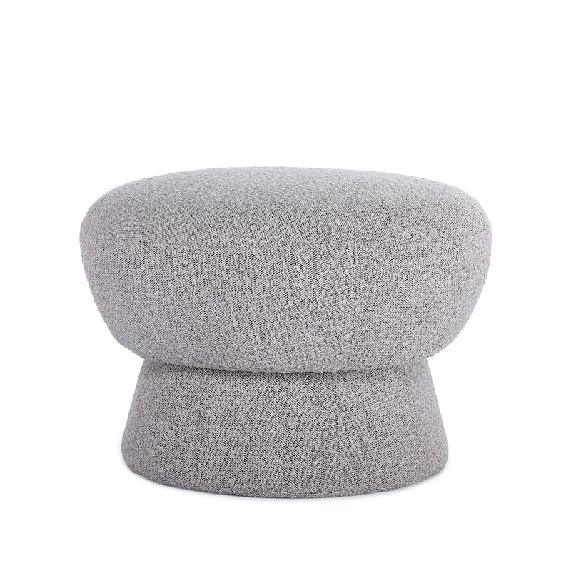 Boucle Fabric Upholstered Ottoman - Grey - 25.6"L x 25.6"W x 18.3"H