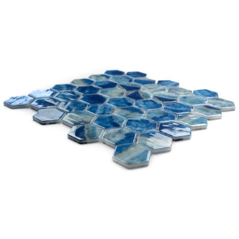 The Tile Life Eterna Hex 2x2 Saona Glass Mosaic Floor, Backsplash & Wall Tile