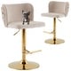 preview thumbnail 82 of 109, Modern Upholstered Swivel Adjusatble Height Leather Barstools Set of 6 Set of 2 - Beige Glod
