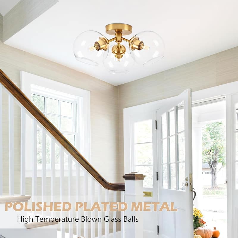 3-light chandelier light gold entryway light metal ceiling lights