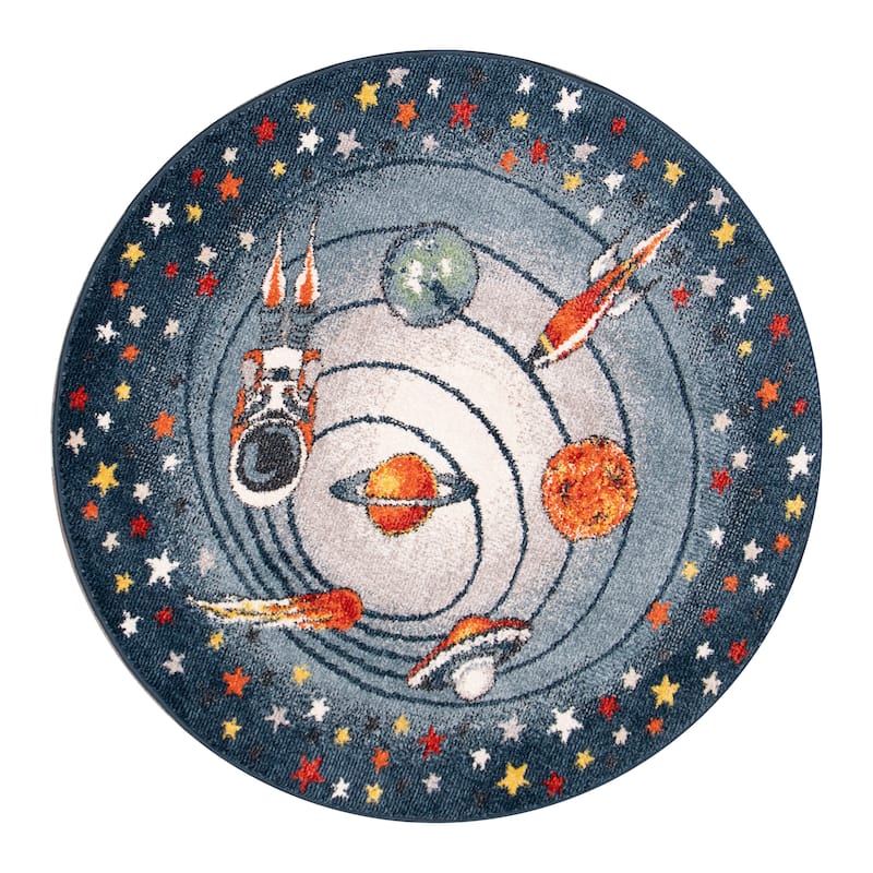 Orian Rugs Playroom Galaxy Grey Stain Resistant Kids Area Rug