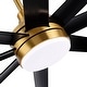 preview thumbnail 38 of 44, 65 Inch Black/White/Gold LED Ceiling Fan with Light Remote(8-Blade)