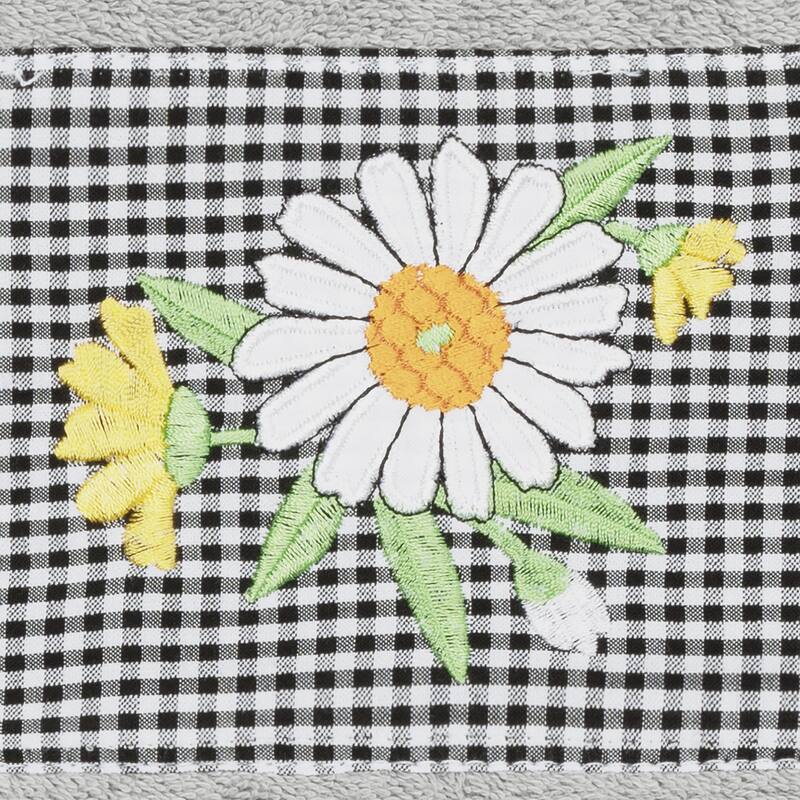 Authentic Hotel and Spa 100% Turkish Cotton Daisy Embellished Hand Towel