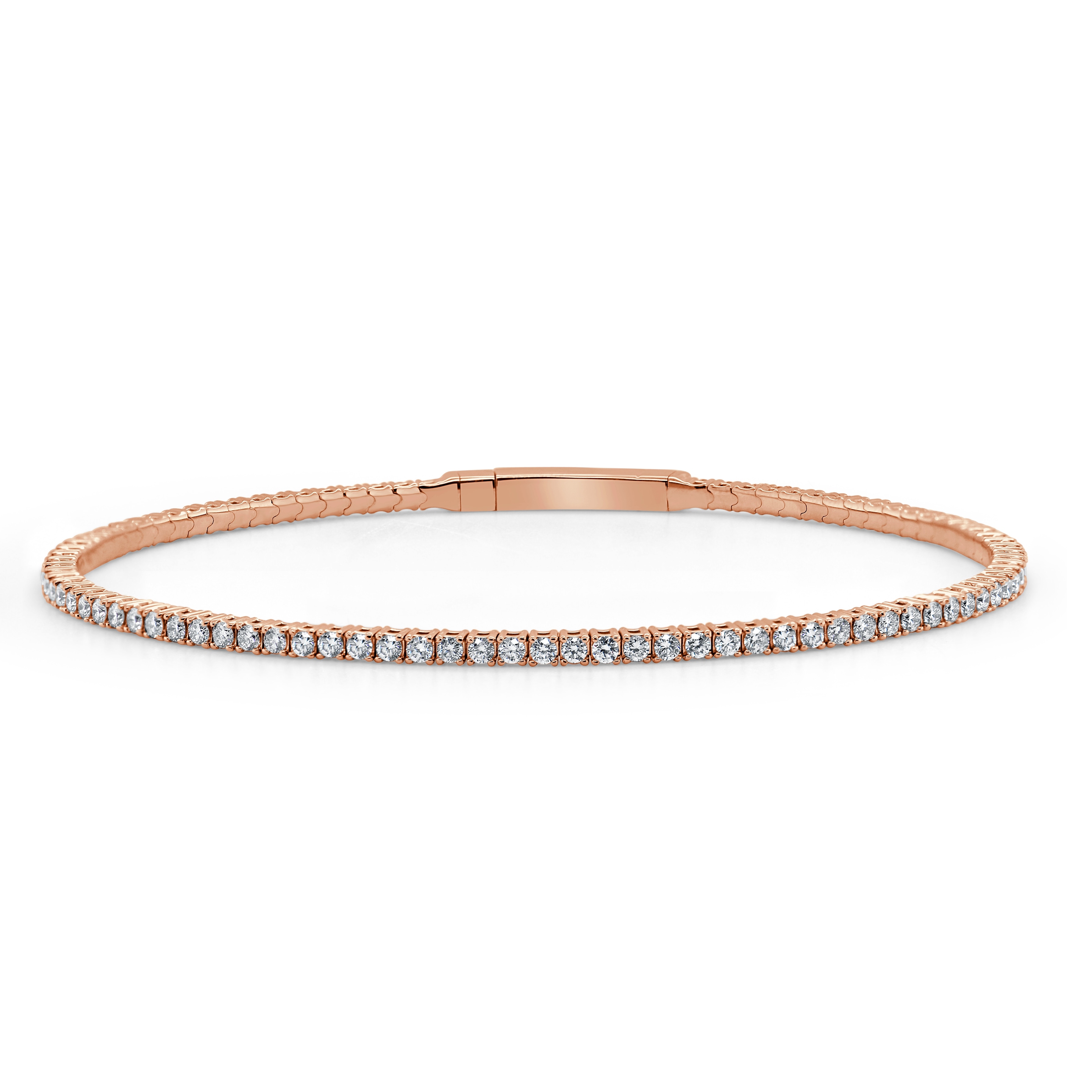 Joelle Collection Diamond Eternity Flexible 1.50 ct Bangle 14K Gold - White