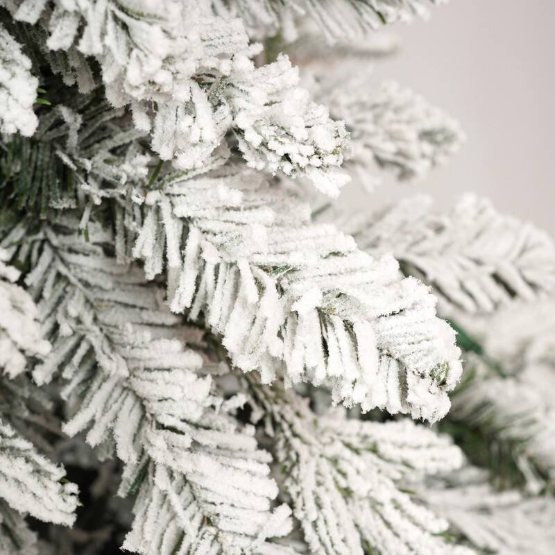 Snowy Glow 3-Piece Christmas Decor Set - 6ft Pre-lit Flocked Tree, Wreath & 9ft Garland with Warm White LEDs