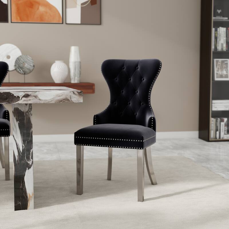 Roundhill Furniture Cavira 5-Piece Modern Faux Marble Dining Set