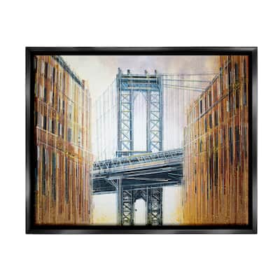 Stupell Modern Urban Bridge Framed Floater Canvas Wall Art Design by Marc Todd