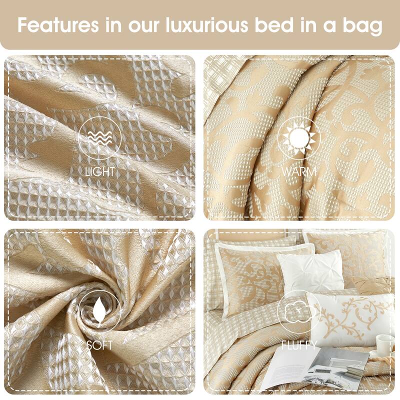 Nanshing Neva 14 Piece Paisley Jacquard Comforter Set