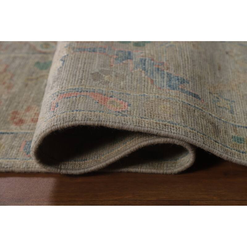 Vegetable Dye Oushak Turkish Area Rug Handmade Living Room Wool Carpet - 7'11"x 10'0"