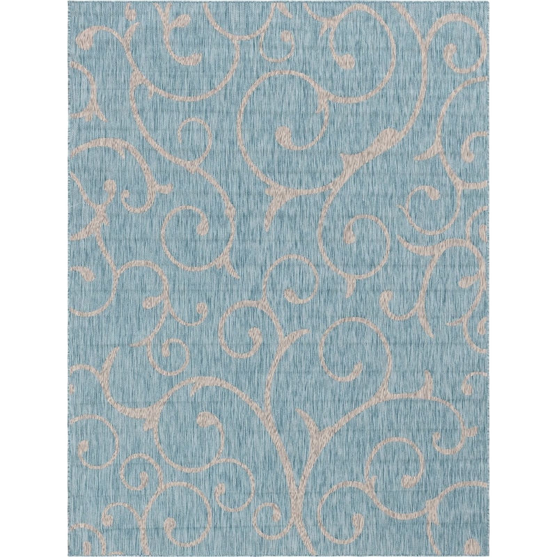 Outdoor Turgh Collection Area Rug - Light Aqua - 9'x12'