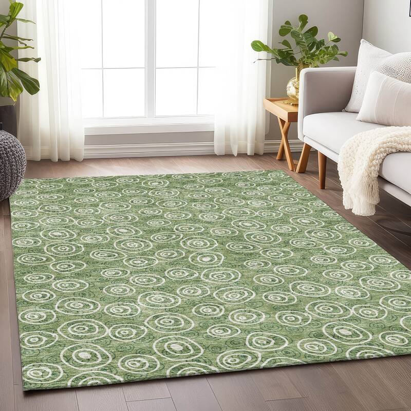 Premium Washable Super Soft Contemporary Zazzle Mayfield Rug - Green - 2' 6" x 3' 10" - Rectangle