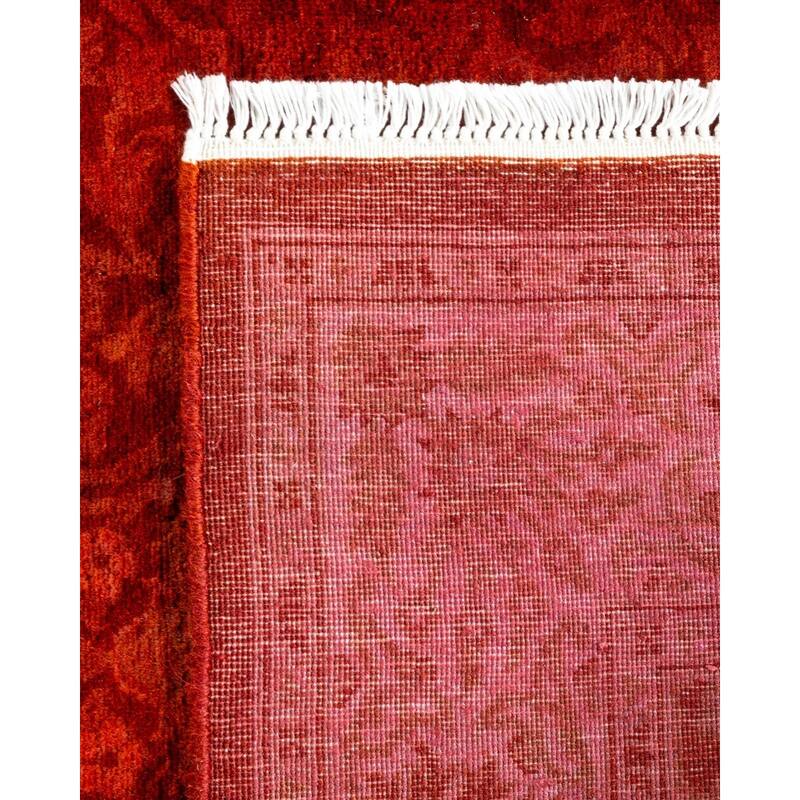 Overton Hand Knotted Wool Vintage Inspired Modern Contemporary Overdyed Orange Area Rug - 2' 8" x 22' 9"