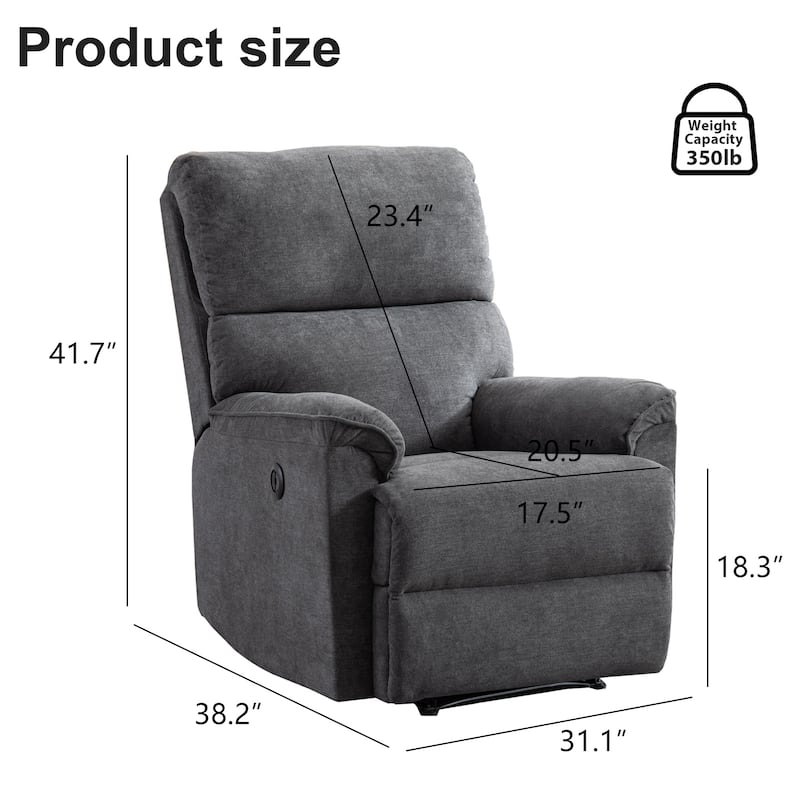 Electric Recliner Chair with USB Port for Living Room