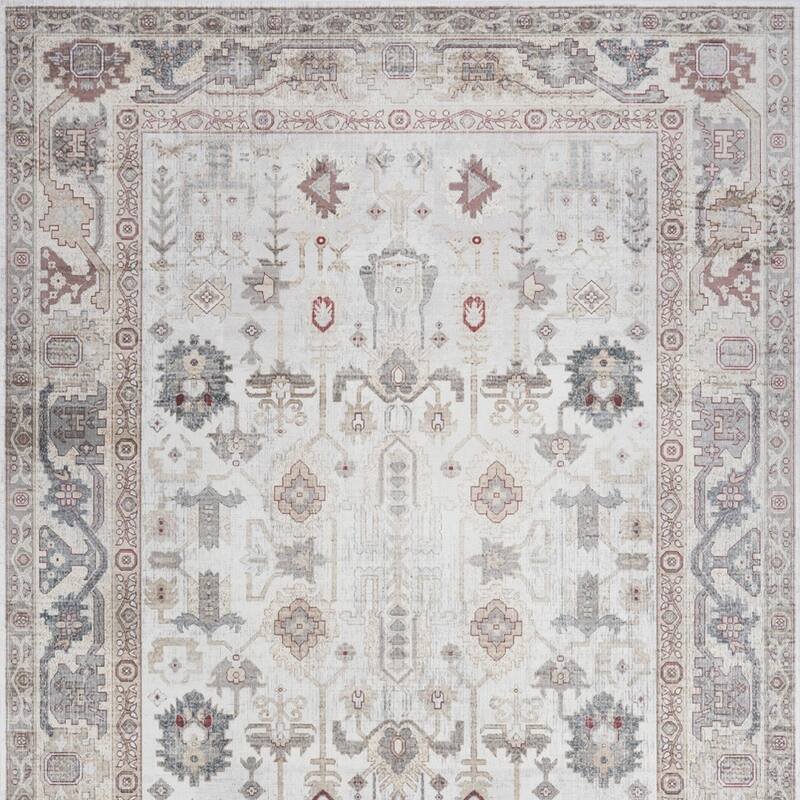 Lama Power Loomed Distressed Non Skid Stain Resistant Low Pile Area Rug By HomeRoots - 84' X '60' X '0.2
