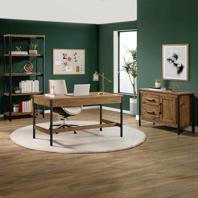 Norcross 60" Writing Desk, Hickory