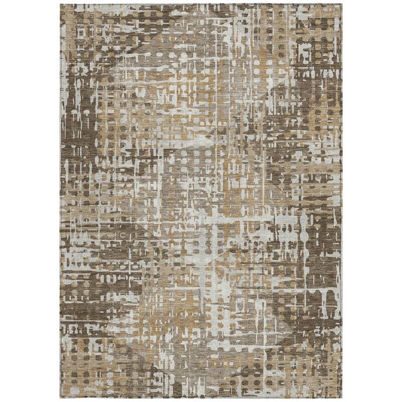 HomeRoots Geometric Transitional Rectangle Outdoor Rug