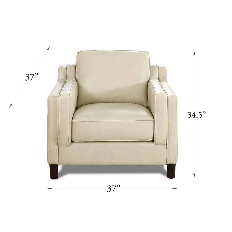 Hydeline Bella Top Grain Leather Chair With Feather, Memory Foam and Springs