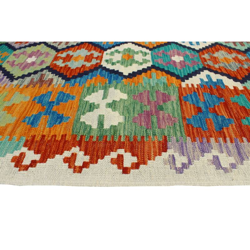 Flatweave Wakler Red/Ivory Rug - 5'7" x 7'11"