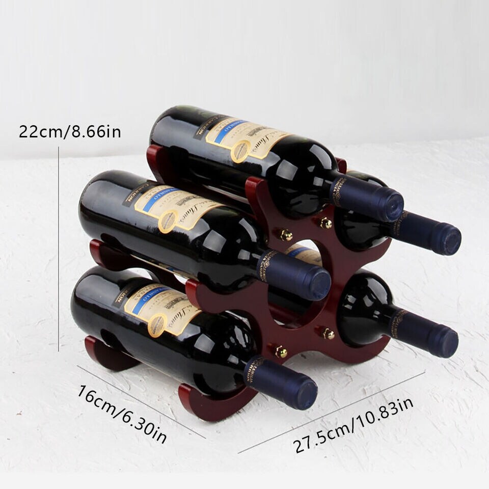 Rustic Wood Wine Rack Countertop Stand 6 Bottle Holder Bed Bath Beyond 40399679
