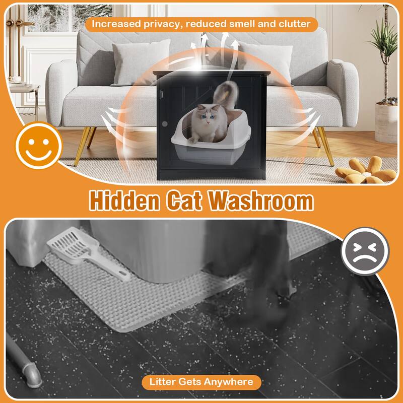 Gymax Weatherproof Multi-function Pet Cat House Outdoor Indoor