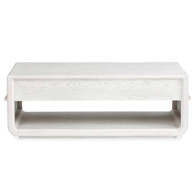 Magnussen Home Sunset Cove Moonlight Pearl Rectangular Cocktail Table with Casters - 50''W x 30''D x 18''H