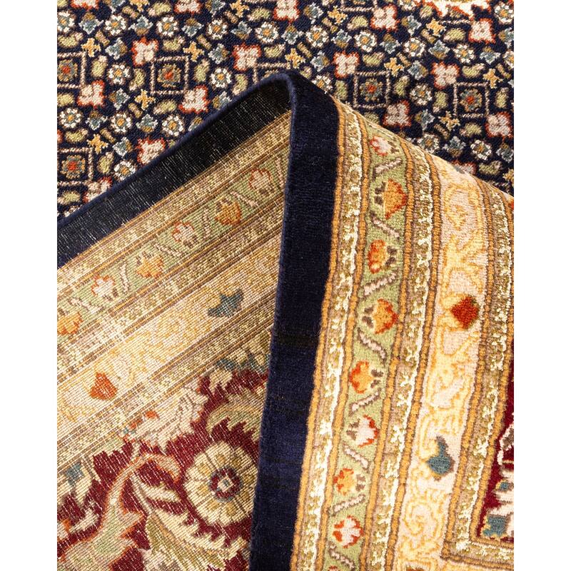 Overton Hand Knotted Wool Vintage Inspired Traditional Mogul Blue Area Rug - 9 X 12