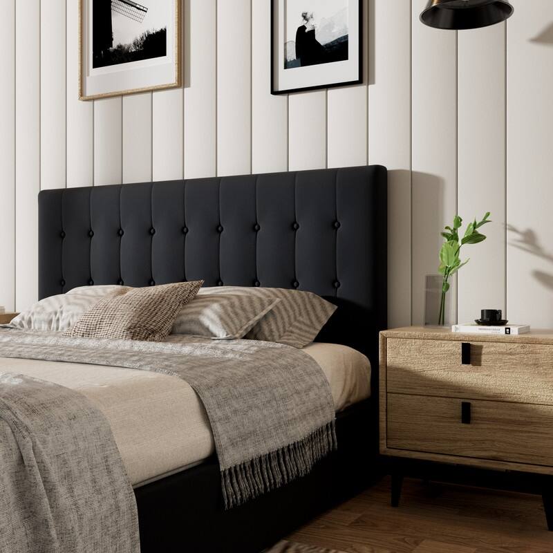Plywood Frame Upholstered Platform Bed with Lift-up Storage