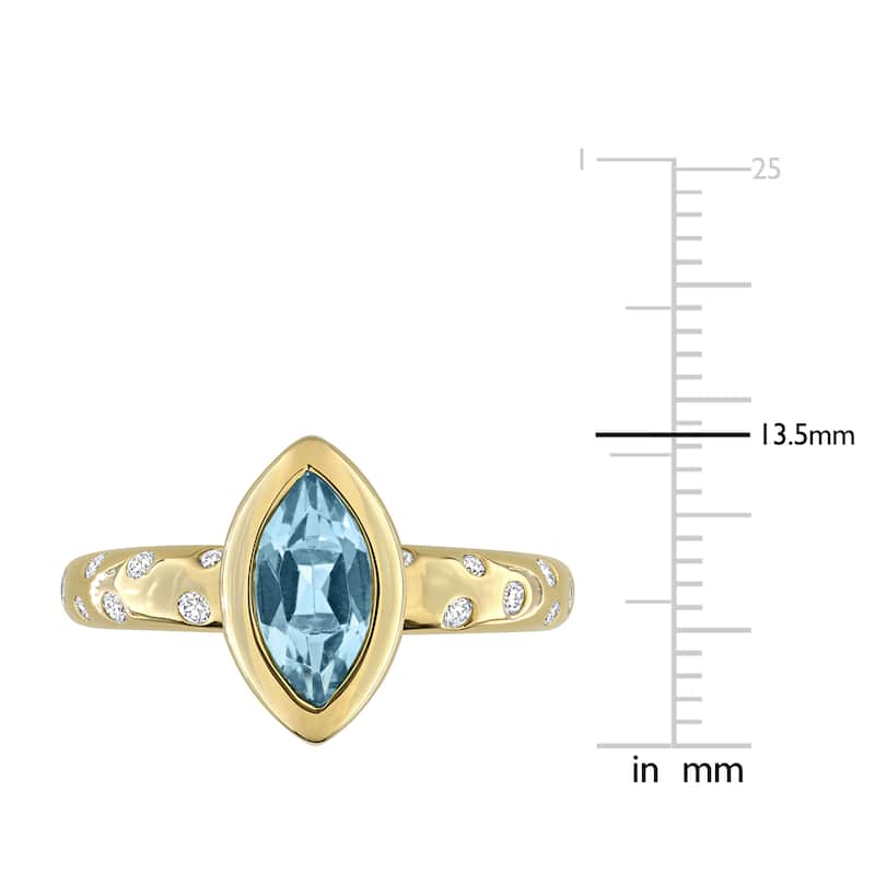 Miadora Gemstone and 1/4ct TDW Diamond Ring in 10k Yellow Gold