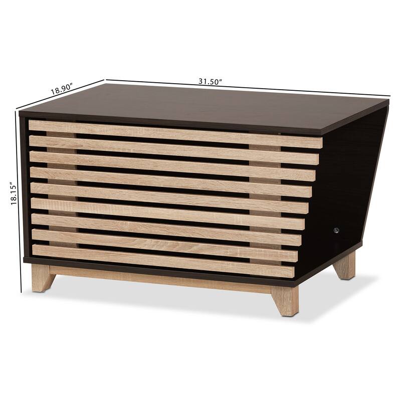 Eckhart Modern and Contemporary Two-Tone Wood Cat Litter Box & House