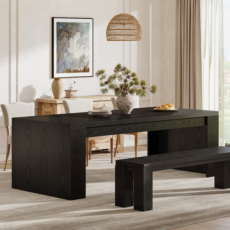 70.9" Dining Table, Wooden Kitchen Table, Living Room Accent Dining Table Family Gathering Table