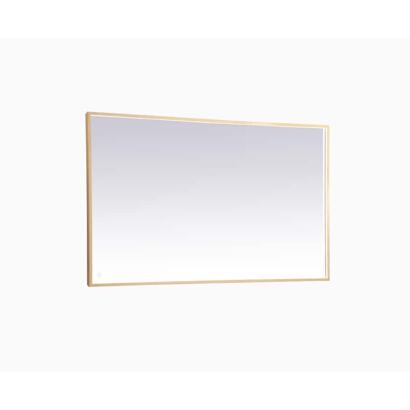 Indigo Home 36x60 inch LED mirror with adjustable color temperature - Brass