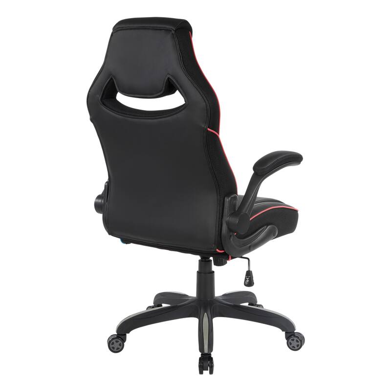 Xeno Gaming Chair in Faux Leather with Color Accents
