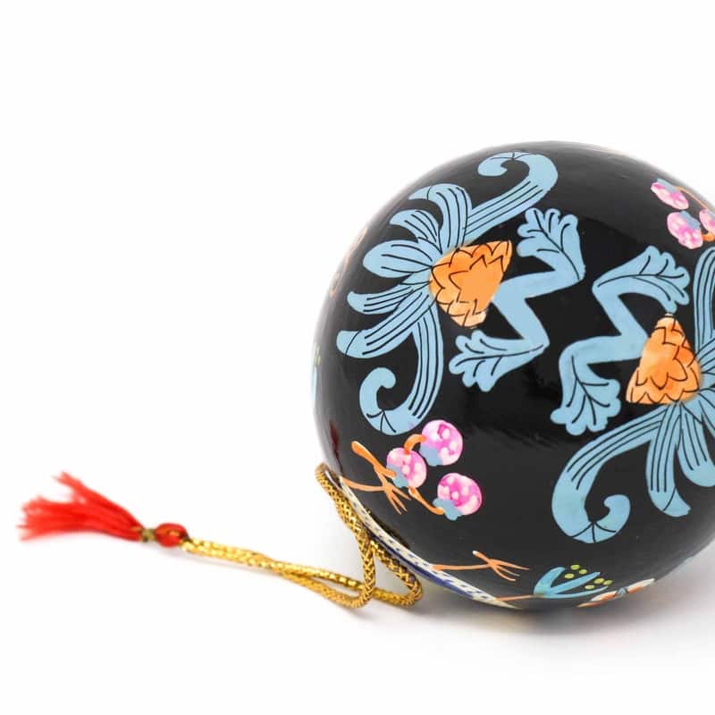 Recycled Paper Handpainted Animal Theme Ornaments, Set of 2 (India)