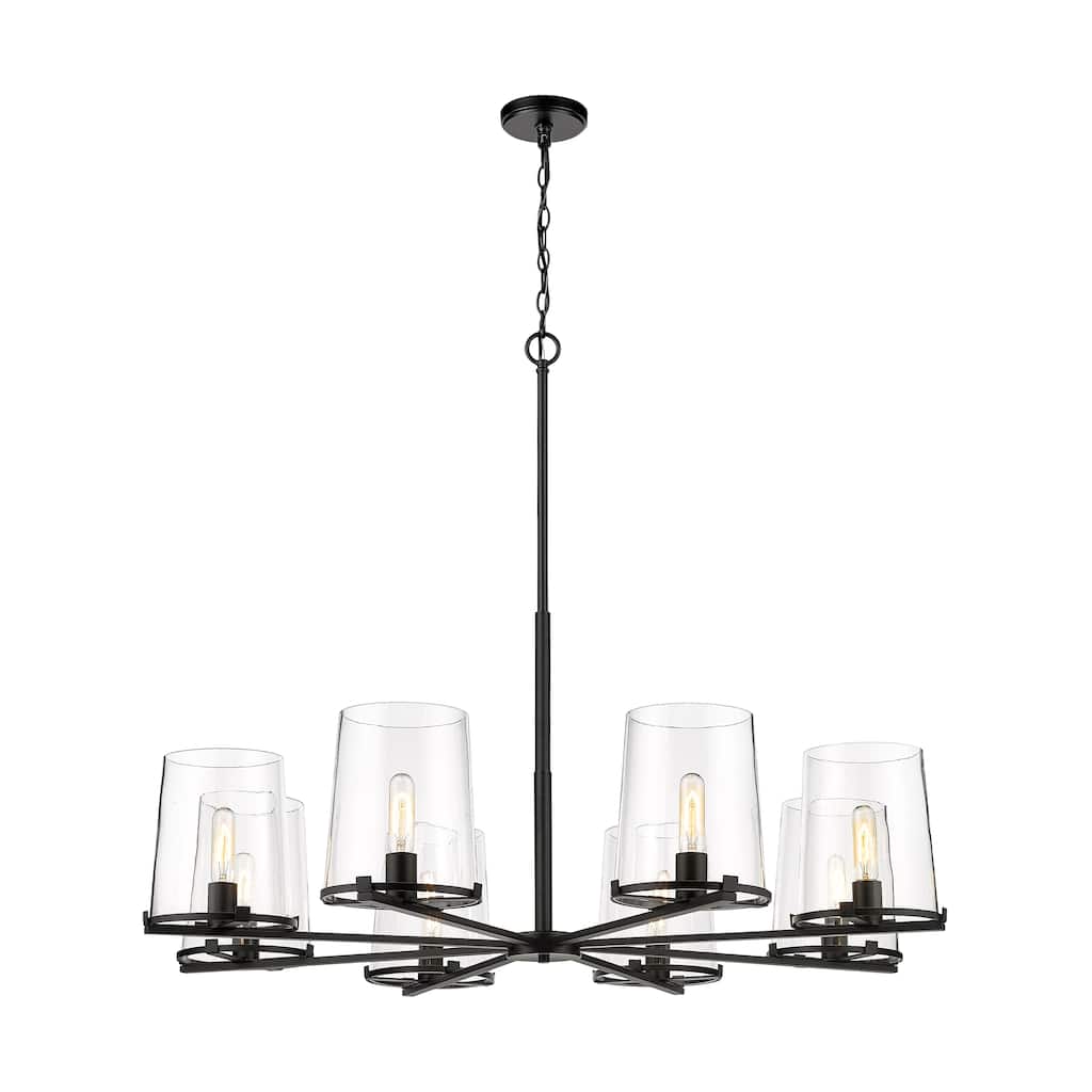 Callista 8 Light Chandelier - Matte Black