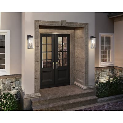 Artcraft Estate 2-Light Outdoor Wall Sconce - Black with Brass Accent