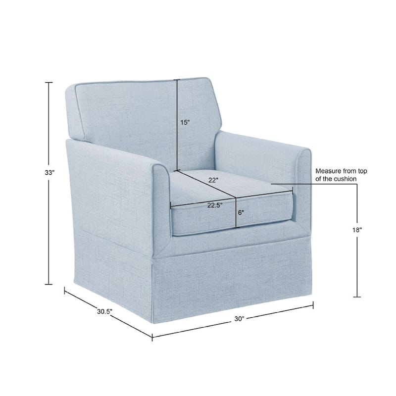 Roomfitters Slipcover Accent Armchair, Upholstered Lounge Chair with Track Arms and Skirted Base