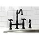 preview thumbnail 3 of 39, Heritage Bridge Kitchen Faucet with Brass Sprayer