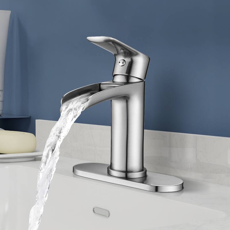 Topcraft Single Handle Waterfall Bathroom Faucet with Baseplate