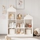 preview thumbnail 10 of 16, Kids Bookshelf with Reading Nook, Bookcase with Seat Cushion Off White