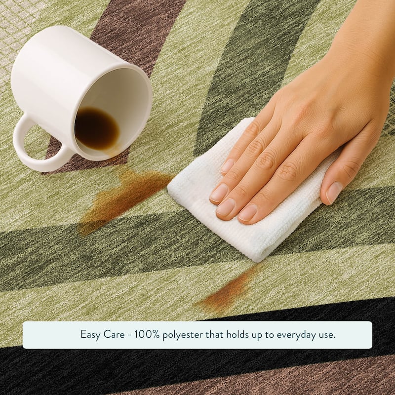 Machine Washable Indoor/ Outdoor Modern Jalen Chantille Rug