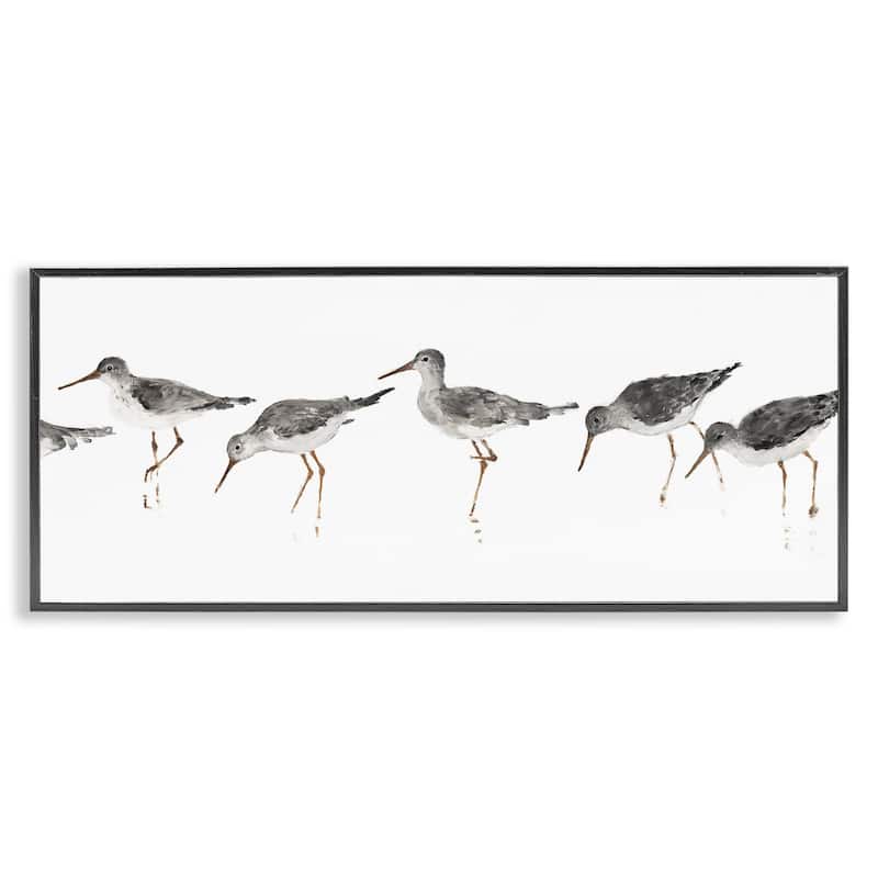 Stupell Sandpipers Framed Wall Art - 10 x 24 - Grey