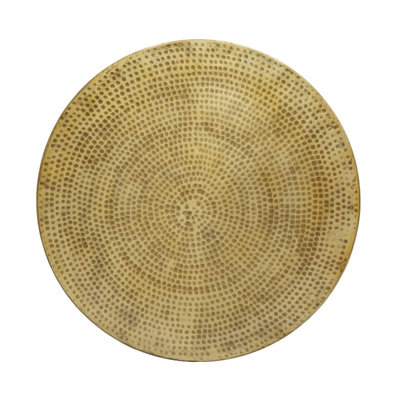 Orion Coffee Table | 32 Inch Round Martini Glass Shape |Hammered Antique Brass Finish