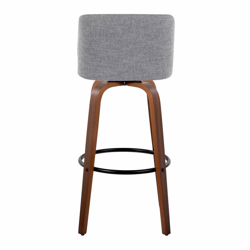 Carson Carrington Vallberga 30" Fixed-Height Bar Stool with Walnut Wood Base (Set of 2)