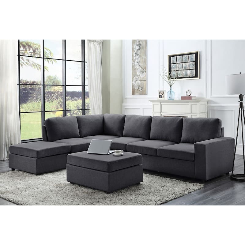 Modular Sectional Sofa with Ottoman